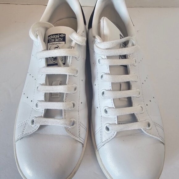 ADIDAS STAN SMITH WHITE/NAVY SZ 5 MENS, 6.5 WOMEN - Picture 6 of 12